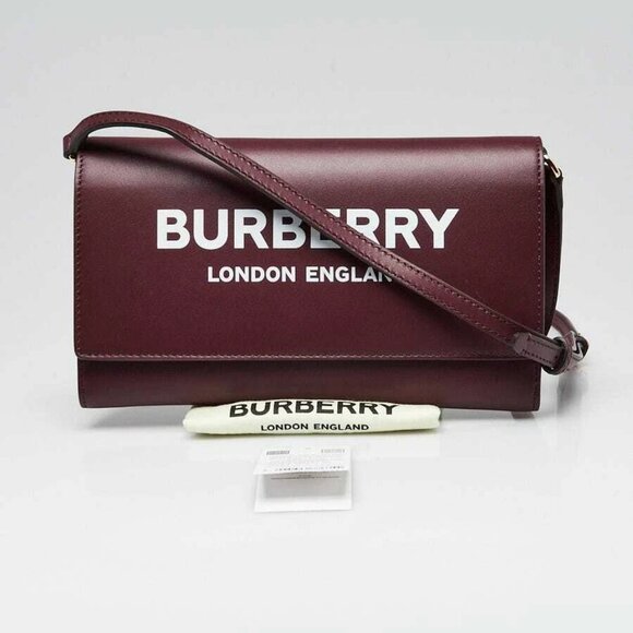 Burberry Mahogany Red Leather Hazelmere Wallet On Strap Bag - Picture 10 of 10